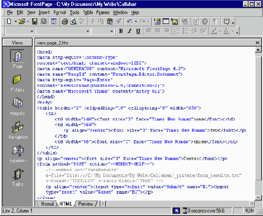  FrontPage  HTML  